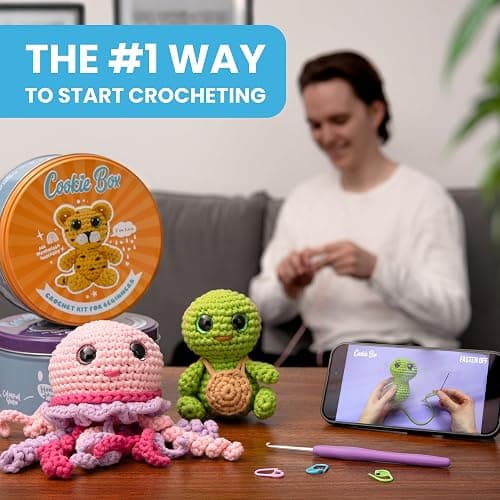 Cookie Box Crochet Kit for Beginners – Gift Set to Make Leopard Leo Amigurumi Plushie – Easy DIY Crochet & Knitting Starter Kit with Video and PDF Tutorials thumbnail 6