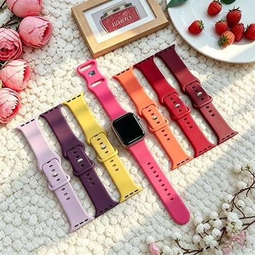 CREFORT Sport Bands Compatible with Apple Watch Band Women Men 40mm 38mm 41mm 42mm 44mm 45mm 46mm 49mm ,Soft Wristband Waterproof Replacement Strap for iWatch Bands Series 11 10 9 8 7 6 5 4 3 2 1 SE Ultra Purple thumbnail 2