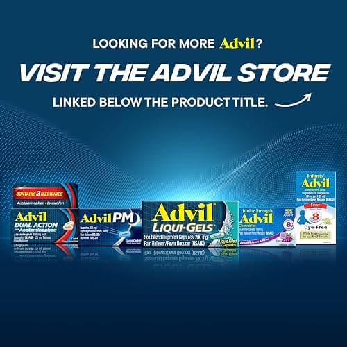 Advil Pain Reliever and Fever Reducer, Pain Relief Medicine with Ibuprofen 200mg for Headache, Backache, Menstrual Pain and Joint Pain Relief - 100 Coated Tablets thumbnail 13