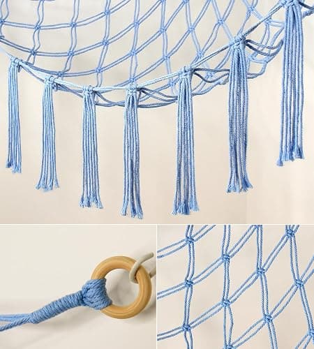 mirolam Stuffed Animal Storage Hammock Net - Toy Hammock Net for Stuffed Animals Corner - Hanging Stuff Animal Organizer Holder Large Size Baby Nursery Room Decor-Blue thumbnail 4