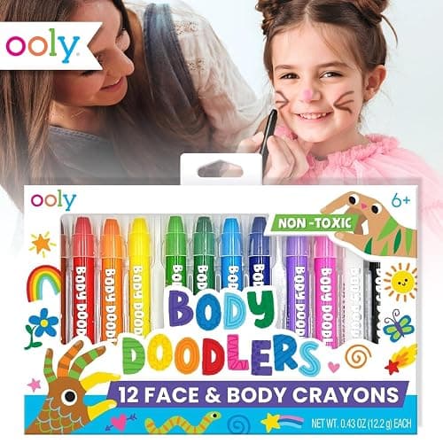 Ooly Body & Face Paint Crayons, 12 Colors, Skin Safe Paint Stick Twist Crayons for Face Painting Parties, Great Body Painting Kit, Gifts for Kids thumbnail 2