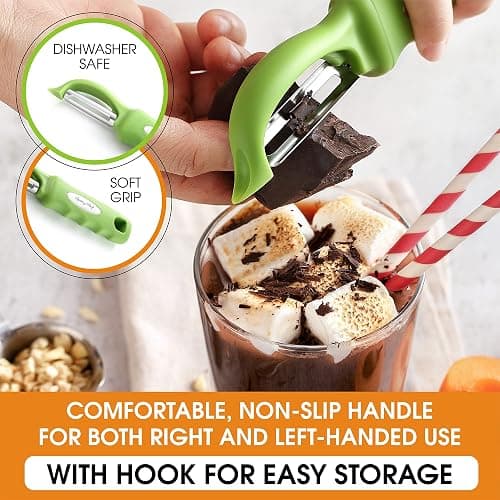 Spring Chef Swivel Vegetable Peeler for Kitchen w/Soft Grip Handle, Green | Premium Potato Peeler w/ Ultra Sharp Stainless Steel Blades, Multifunctional Veggie Peeler for Apple, Carrot, Cucumber, Fruit thumbnail 4