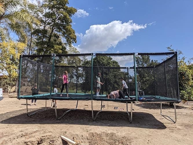 Happy Trampoline Pro Rectangle Trampoline - Heavy Duty 750lbs Jumping Capacity With Net Enclosure - Large Commercial Grade Rectangular Outdoor for Backyard Gymnastics thumbnail 2