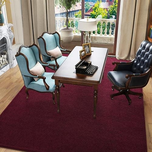 Pettop 4x6 ft Burgundy Red Area Rugs for Bedroom Living Room, Washable Memory Foam Indoor Carpet, Modern Aesthetic Minimalist Non Slip Soft Comfy Carpet for Boys Girls Dorm Home Decor thumbnail 6