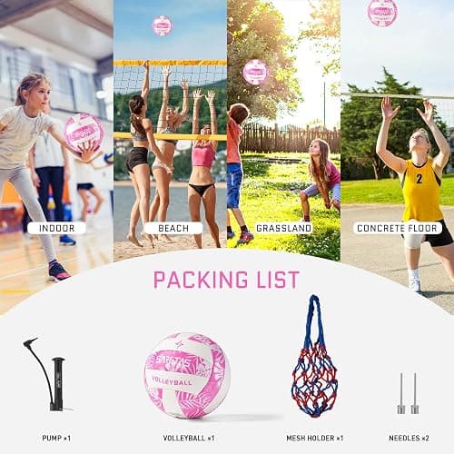 SARETAS Volleyball Soft Beach Volleyball Official Size for Outdoor/Indoor Play, Colorful Volley Balls for Youth Teens Girl and Kids, Practice Volleyballs with Pump Needles for Backyard thumbnail 2
