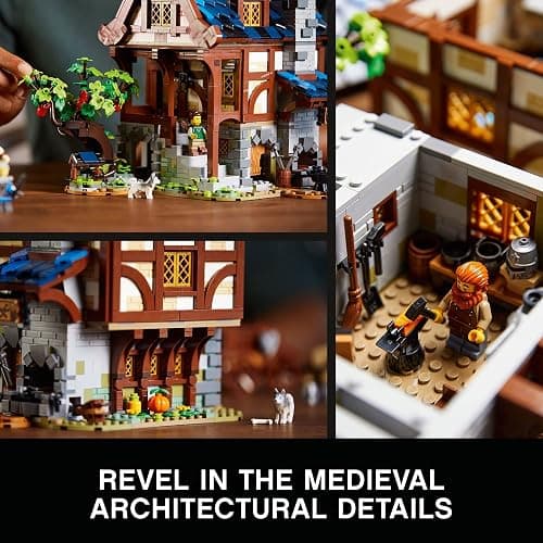 LEGO Ideas Medieval Blacksmith 21325 Building Set, Model Kit for Adults to Build, Collectible Display House with Workshop, Home Décor Gift Idea thumbnail 5
