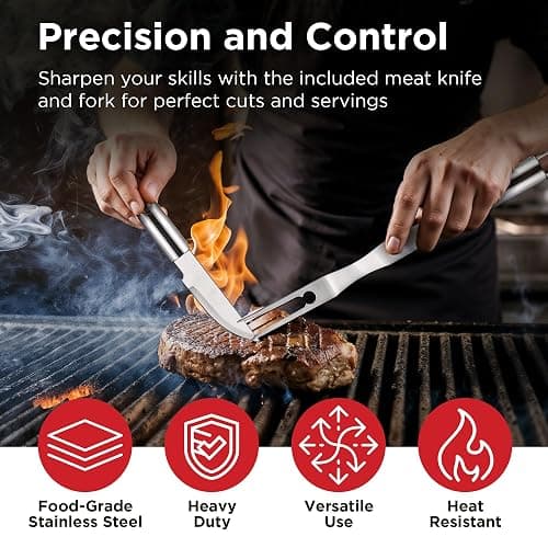 Kaluns BBQ Accessories, Complete Grill Set Dad Gifts for Christamas, 40 Pcs Premium Heavy Duty Stainless Steel Barbecue Grill Accessories for Outdoor Grill Gifts for Men Dad thumbnail 3