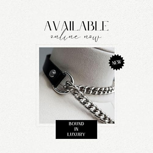 ADEMISHIA Black/Pink Leather Choker Necklace For Women, Handmade Adjustable Chain Collar with Metallic Heart Ring - Pink&Black thumbnail 5