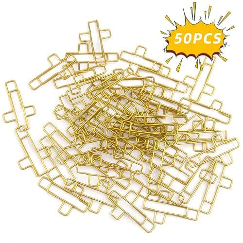 50 PCS Gold Cross Paper Clips Bible Paper Clips - Versatile Bible Study Supplies for Christian Office and Home, Also Great as Journaling Papers Clip and Bookmarks thumbnail 6