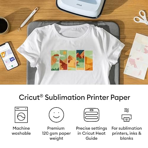 Cricut Sublimation Paper - 100 Sheets (8.5" x 11") - Letter Size - Compatible with Sublimation Printer and Sublimation Ink (120gsm) thumbnail 2