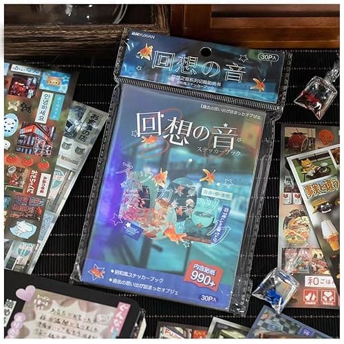 990PCS Japanese Stickers for Scrapbooking Supplies, 30 Sheets Retro Life Themed Kawaii Japanese Sticker Book for Journaling, Junk Journal Supplies, Planner, DIY Crafts (Frost) thumbnail 2