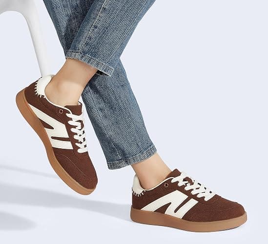 LUCKY STEP Women Classic Retro Gum Sole Fashion Sneakers Casual Tennis Skate Shoe Genuine Leather Walking Footwear Anti Slip Trainers thumbnail 7
