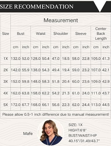 Ekouaer Plus Size Robes for Women Lightweight Bathrobe V Neck Kimono Loungewear Soft Maternity Robes with Pockets 1X-5X thumbnail 6