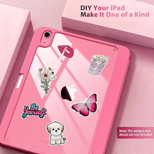 TiMOVO Case for iPad (A16) 11th Generation 11 Inch 2025, iPad 10th Generation Case 10.9 Inch 2022 with Pencil Holder,Slim Protective Cover with Clear Back Shell,Auto Wake/Sleep, Watermelon Pink thumbnail 6