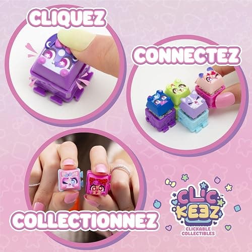 Goliath - CLICKEEZ Keyboard MegaPack - 1 Clavier + 15 Touches Keycaps Cliquables Kawaii + 1 Porte Clés - Keycaps à Clipser - 70 Personnages à Collectionner - Jouet Fidget ASMR - Idée Cadeau dès 6 Ans thumbnail 8