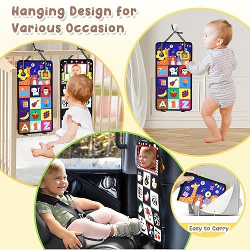 URMYWO Tummy Time Toys - Black and White Baby Toys - Baby Mirror - High Contrast Baby Toys for Newborn Brain Development - Infant Sensory Toy 0-3-6-12 Months - Visual Stimulation Montessori Toy Gift thumbnail 7