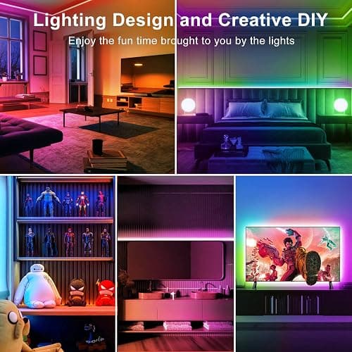 TJOY LED Lights for Bedroom 100ft, RGB Color Changing Led Strip Lighting with Remote and Smart APP Control, Music Sync Rope Lights via Bluetooth for Kitchen, TV, Room Decor thumbnail 6
