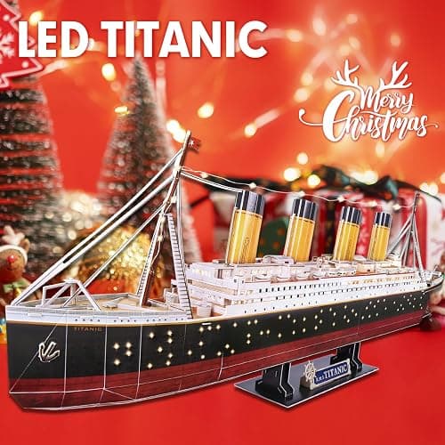 CubicFun Titanic 3D LED Puzzles for Adults 88 CM 266 Pieces,Titanic Toys for Teens, Home Decor Birthday Gifts Adults thumbnail 7