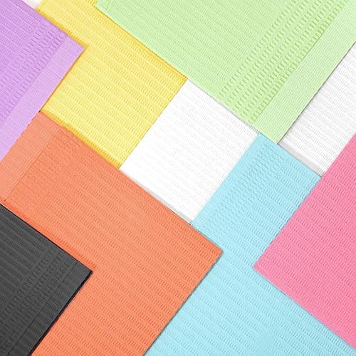 JMU 125 Pack Dental Bibs, Pink Dental Bibs Disposable 3-Ply, 13" x 18" Patient Bibs Medical Tray Covers thumbnail 6