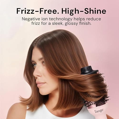 L'ANGE HAIR Le Volume 2-in-1 Titanium Blow Dryer Brush | Frizz Control Blowout Hair Dryer Brush For Drying and Styling | Volumizing Hot Air Styler For All Hairstyles | Oval Barrel | Blush - 60mm thumbnail 4