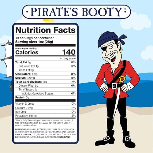 Pirate's Booty Aged White Cheddar Cheese Puff/s, Gluten-Free, Kids Snacks, 10oz thumbnail 2