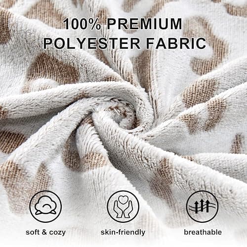SOCHOW Body Pillow Cover 21x54 Inches, 1 Pack, Brown | Super Soft and Cozy Leopard Print Fleece Long Body PillowCase with Zipper Closure thumbnail 5