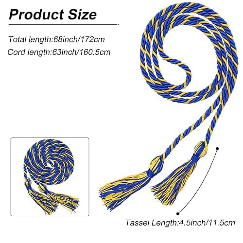 GraduationMall Graduation Honor Cord 68" RoyalGold thumbnail 4