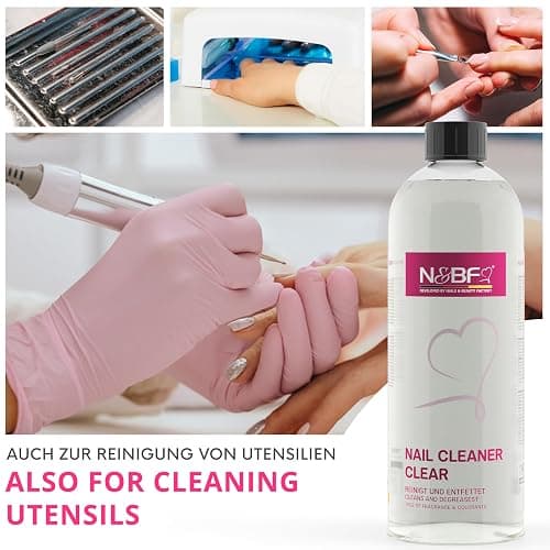 NAILS FACTORY | N&BF Nagel Cleaner Set 1000ml | Dispenser Pumpflasche | 1000 Zelletten Cellulose Pads (2 Rollen à 500 Stück) | 70% Isopropanol-Alkohol isopropylalkohol 1L | für Gelnägel | (Blau 150) thumbnail 9