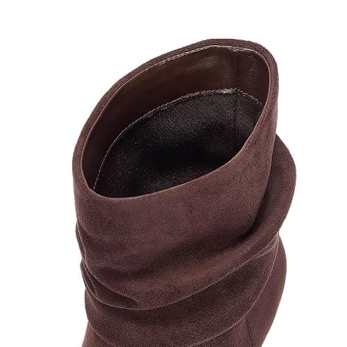 CosyFever Sexy Slouch Ankle Boots for Women with Fashion Mid Stiletto Heels Pointed Toe Bootie thumbnail 5