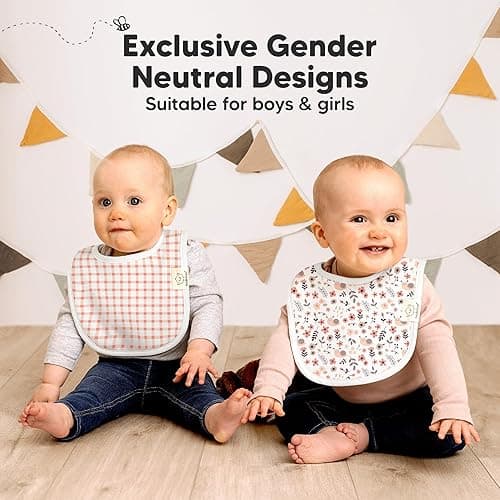 8-Pack Organic Baby Bibs for Boys, Girls - Soft Cotton Drooling and Teething Bibs for Baby Girl & Boy, Extra Absorbent, Easy To Clean & Put On for Toddler, Newborn, Infant 0-24 Months (Sweet Charm) thumbnail 7