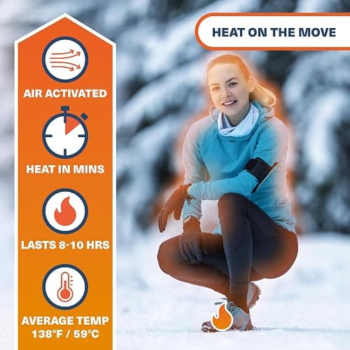 Bramble 80 Adhesive Toe Warmers for Feet (40 Pairs) | Long-Lasting Foot Warmers with Up to 10 Hours of Heat | Heat Pack Disposable Feet Warmers, Foot Warmer for Cold Weather & Outdoor Activities thumbnail 5