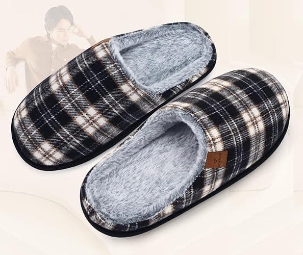 COFACE Unisex Mens Womens Cozy Memory Foam Scuff Slippers Casual Slip On Warm House Shoes Indoor/Outdoor Sandal Slippers With Arch Support Rubber Sole Size 4-15 thumbnail 5