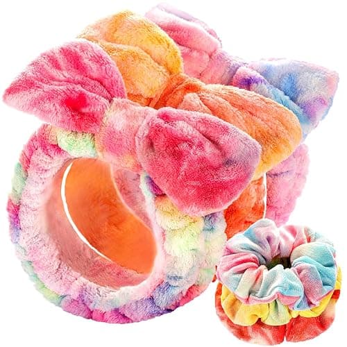 LEOBRO Spa Headband, Makeup and Skincare Headbands for Women, Headband for Washing Face, Face Wash Skin Care Make Up Headbands, with Hair Scrunchies, Christmas Gifts for Teens, Girls, Women - Image 1