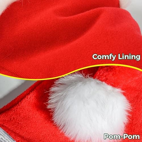 Iioscre Santa Hat Adult Christmas Hats - Santa Claus Hat for Women Men - Xmas Holiday Party thumbnail 5