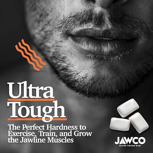 JAWCO Ultra-tough Jawline Chewing Gum | Get a Stronger, Squarer Jawline | Sugar-Free Jaw Training Hard Gum | Chisel, Sculpt, & Tone | 15X Hardness | Facial Fitness Mewing Gum | Muscle Mango (1-Pack) thumbnail 4