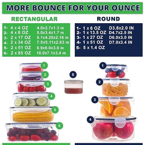 RockBerry 50 Pcs Large Food Storage Containers with Lids Airtight-85 OZ to small Containers-Total 526OZ Stackable Kitchen Set -BPA Free Leak proof containers- Freezer Microwave safe thumbnail 2