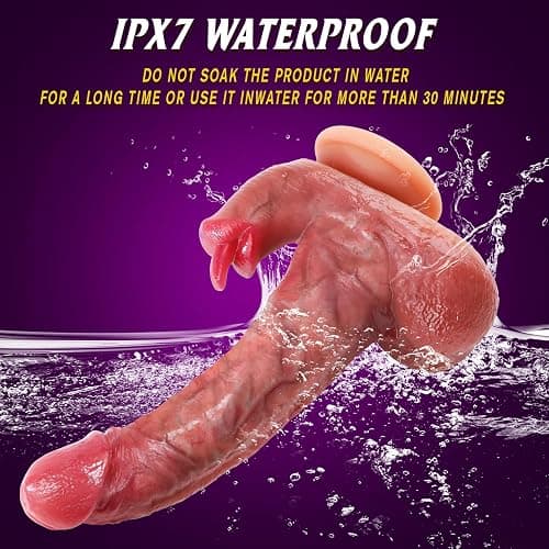 Realistic Thrusting Dildo Licking Vibrator, Sex Toys Silicone Dildos Vibrators with 9 Vibrating 9 Thrusting & Heating Licking Modes for Anal G-spot Stimulation, Remote Control Adult Toys for Women Men thumbnail 7