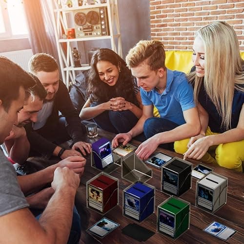6 Pack Card Deck Cases, Commander Deck Boxes with 600Pcs Card Sleeves and Dividers, Standard Size Cards Storage Box Perfect Fit for MTG, Sport, Trading Cards (6 colors) thumbnail 2