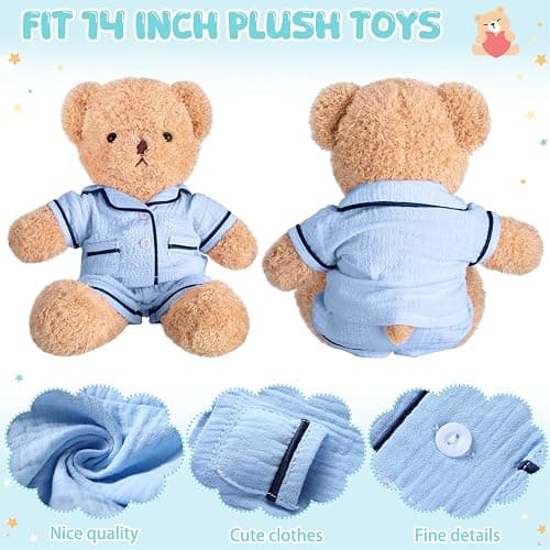 Hungdao Bear Clothes Pajamas Make Your Own Animals Outfits Fits Most 14 Inches Bear Accessories (Blue) thumbnail 4