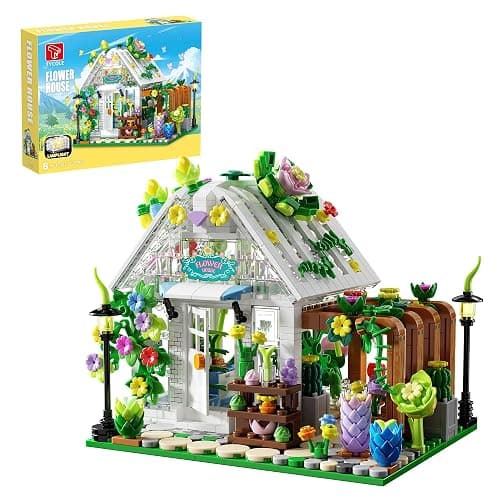 TYCOLE TGL Flower House Building Set with Lights,Garden House Building Toy Kits Compatible with Trend,Creative Greenhouse Playset,Christmas Birthday Gift for Adults or Girls 8-12 Years(719PCS) - Image 1
