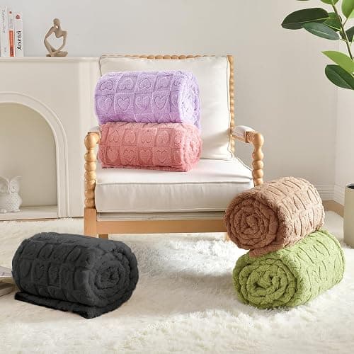 GIOKARNNA Heart Checkered Throw Blankets, for Love Mother Friends Pets,280 GSM Super Soft Warm Lightweight Fluffy Bed Blanket for Women Anniversaries(Pink,90"x90") | Super Soft, Warm, Fluffy, Lightweight, Bed Blanket, for Love Mother Friends Pets, for Women Anniversaries thumbnail 7