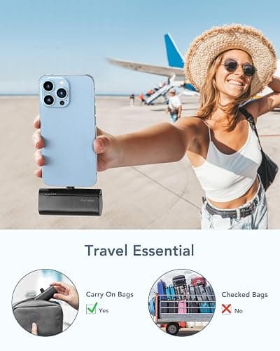charmast Small Portable Charger for iPhone, Ultra-Compact 20W PD Fast Charging Power Bank 5000mAh, Mini Battery Pack for iPhone 14/14 Pro Max/13/13 Pro Max/12/12 Pro Max/11/XR/X/8/7/6 etc thumbnail 6