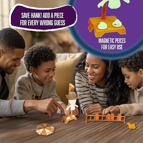 Fotorama Hankman Glow, Magnetic Hangman Mystery Word Guessing Game for Kids & Families, Glow in The Dark Travel Game, Guess Who Before Hank Falls thumbnail 3