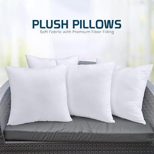Utopia Bedding Throw Pillows (Set of 4, White), 22 x 22 Inches Pillows for Sofa, Bed and Couch Decorative Stuffer Pillow thumbnail 6