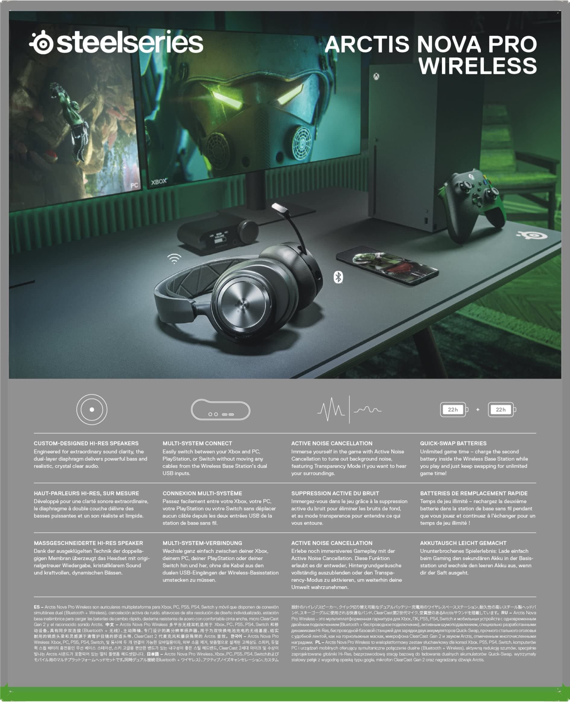 SteelSeries Arctis Nova Pro X Wired Multi-System Gaming Headset - Xbox, PC, PlayStation & Switch - 360° Spatial Audio - Hi-Res GameDAC Gen 2 - AI-Powered Noise-Cancelling ClearCast Gen 2 Microphone thumbnail 12