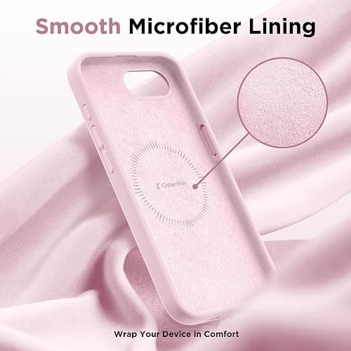 GolbinBox Magnetic for iPhone 17e Case & iPhone 16e Case, Compatible with MagSafe, [Soft Anti-Scratch Microfiber Lining], Slim Liquid Silicone Shockproof Protective Phone Case 6.1 inch, Chalk Pink thumbnail 7