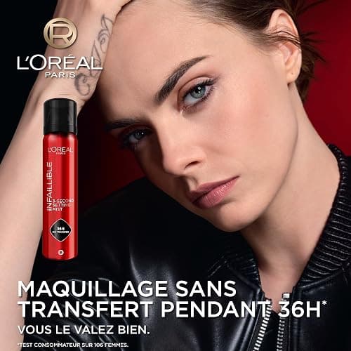L'Oréal Paris - Spray Fixateur de Maquillage - Waterproof - Sans Transfert - Formule Légère - Non Collant - Résistant à l'Eau et à la Transpiration - Tenue Jusqu'à 36h - Infaillible - Format XL 150 ml thumbnail 2
