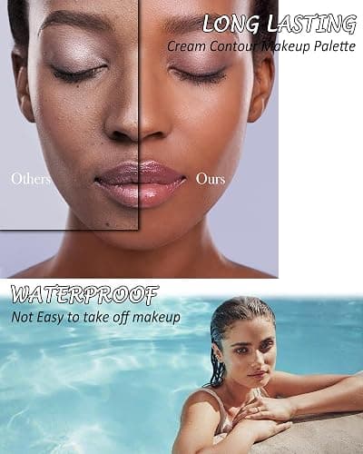8 Colors Contour Palette, Cream Concealer Palette Makeup for Black Women | Long Lasting Full Coverage Concealer, Blendable Bronzer Color Corrector Palette, Contouring Foundation, Sculpt & Highlighting thumbnail 4