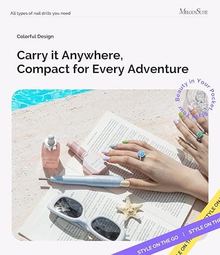 MelodySusie Pen-Shaped Portable USB Nail Drill, PC120I 20000RPM Electric Nail File with Compact Design for All Nail Care, Manicure Polishing, Shaping & Gel Removal at Home for Beginners thumbnail 8