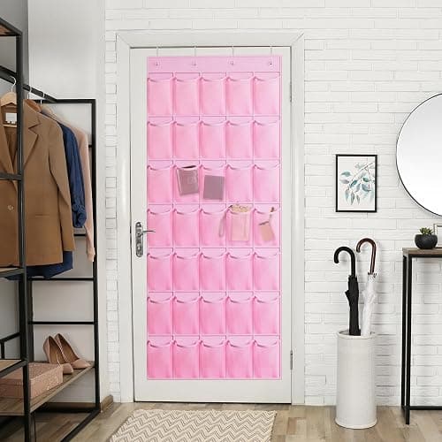 WVM Over the Door Shoe Organizer with 35 Breathable Mesh Pockets, Hanging Shoe Organizer for Door with 4 Metal Hooks, Large Capacity Closet Storage for Shoes, Accessories thumbnail 8